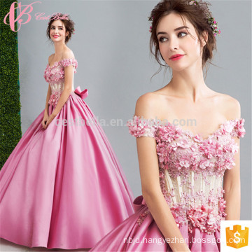 pink long chiffon ball gowns and cocktail prom evening dress 2017